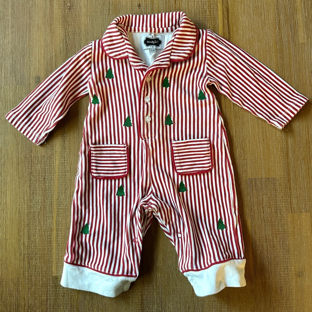 Mud Pie Embroidered Christmas Pajamas